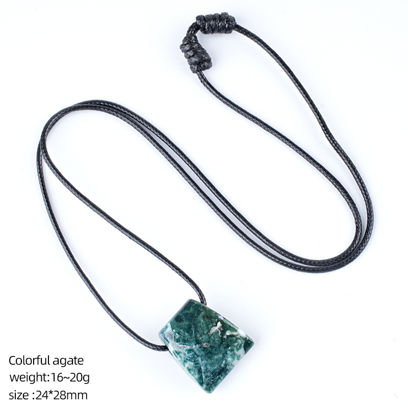 Indian agate ax necklace