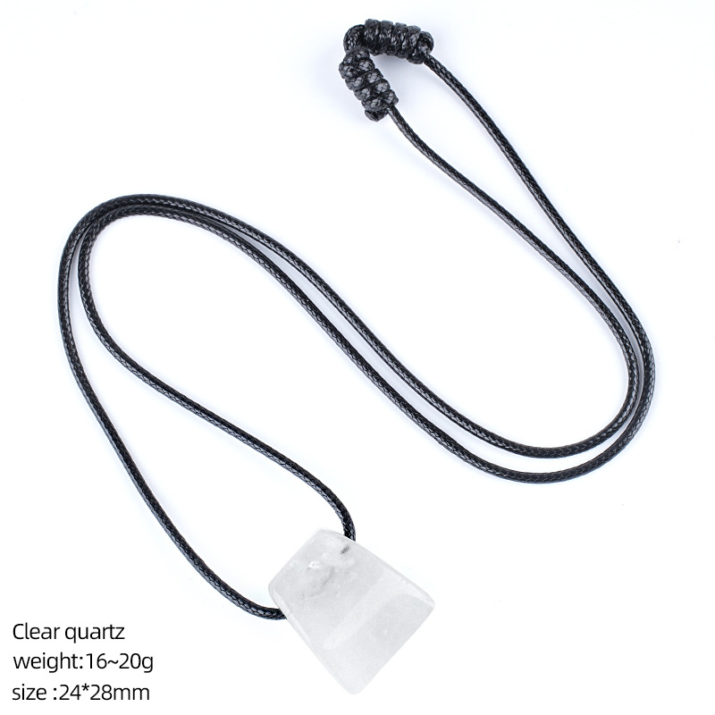 White crystal ax necklace