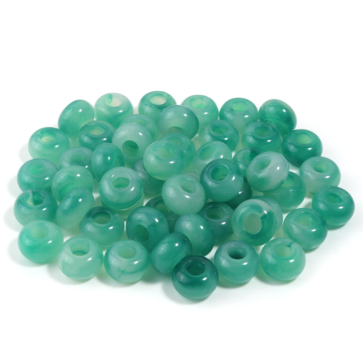 Green abacus beads