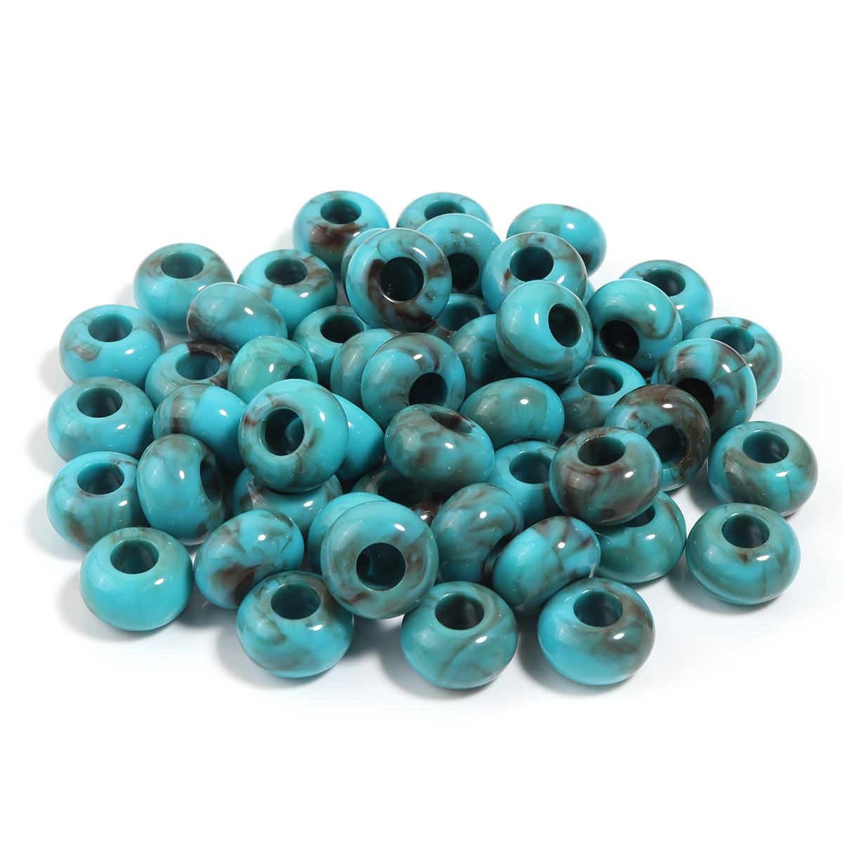 Peacock blue abacus beads