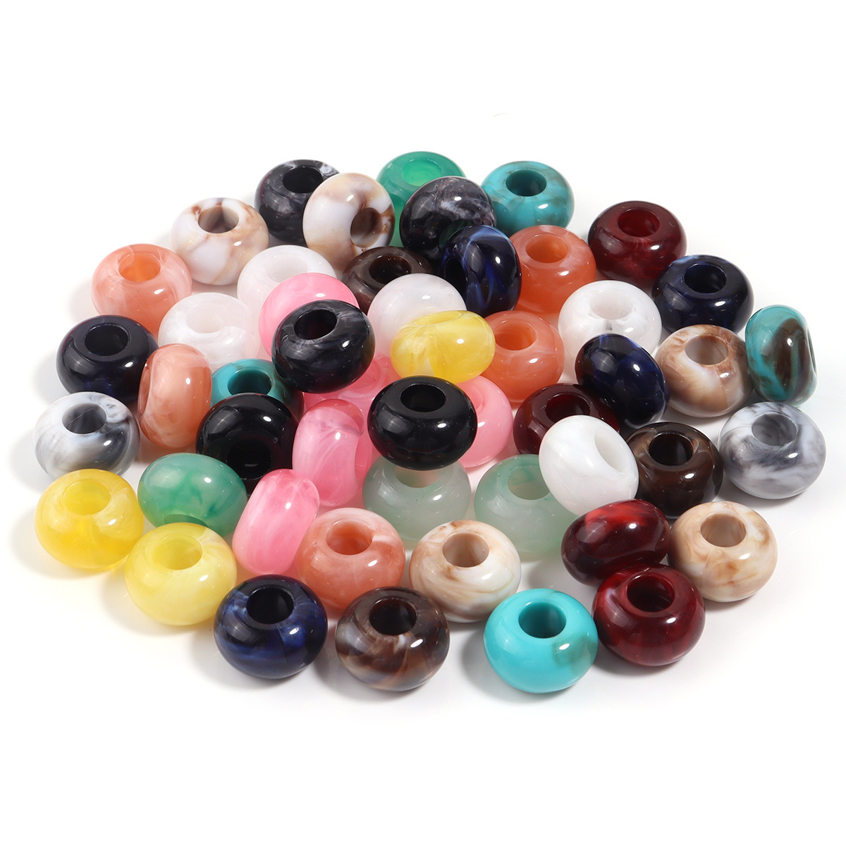 Randomly mixed color abacus beads