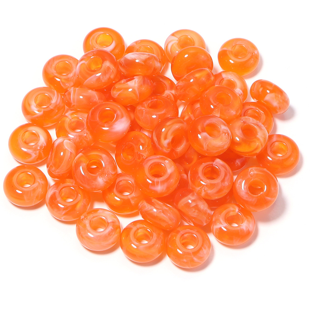 Transparent orange abacus beads
