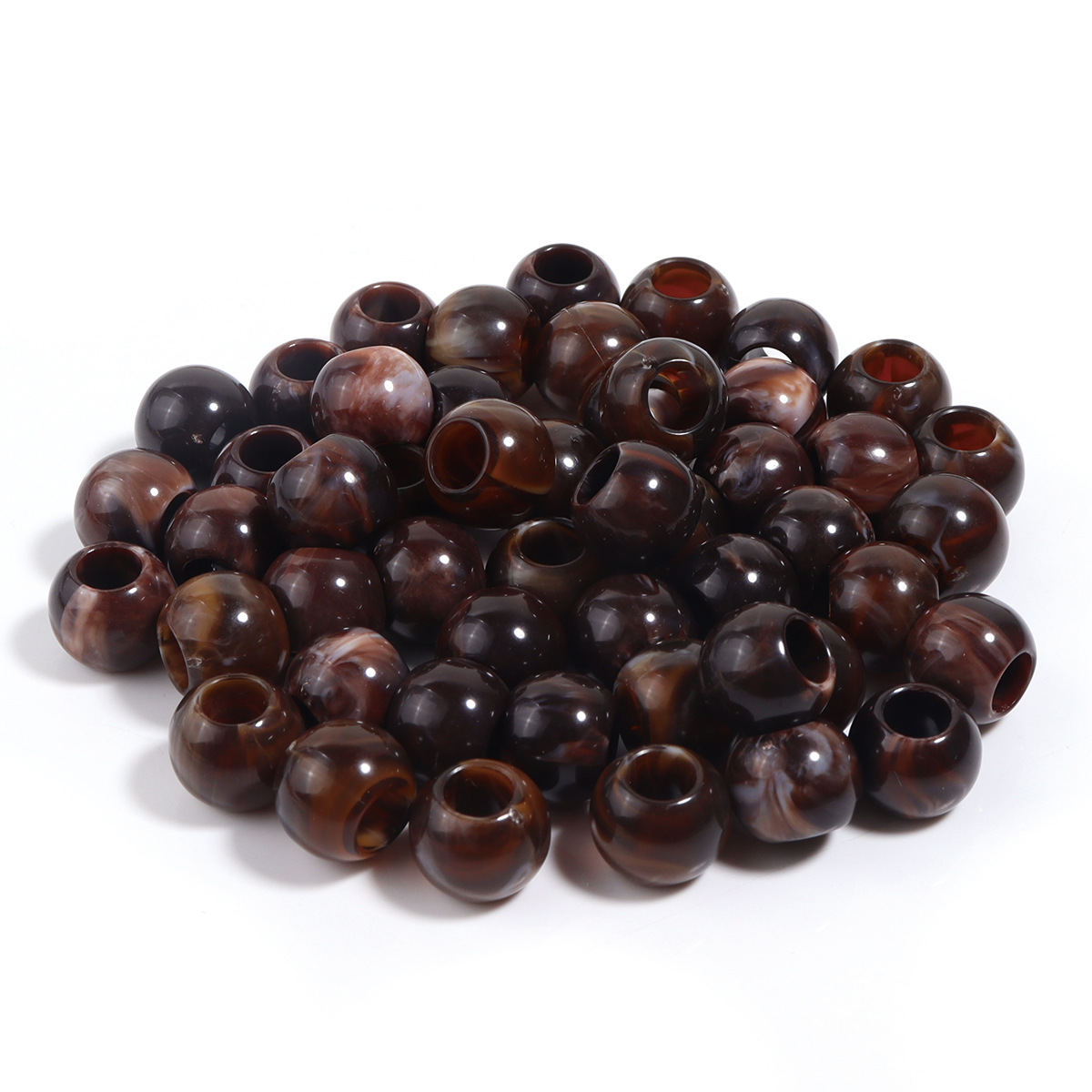 Dark brown round beads
