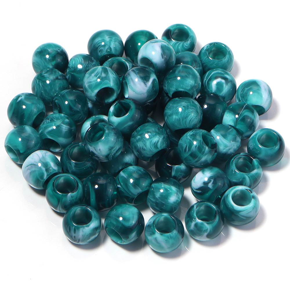 Peacock blue round beads