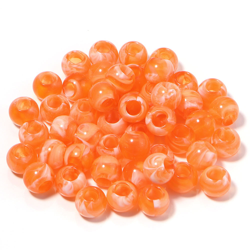 Orange white beads