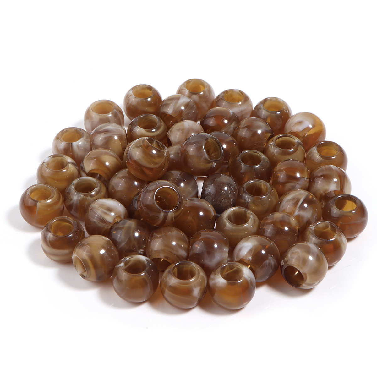Brown round beads