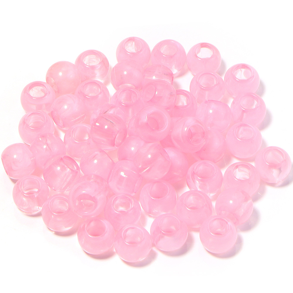 Semi-transparent pink beads