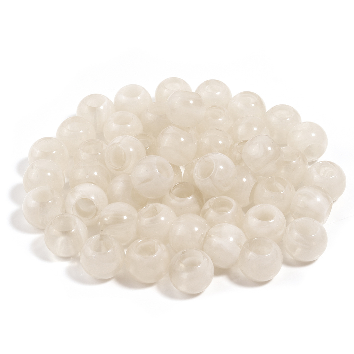 Transparent white beads