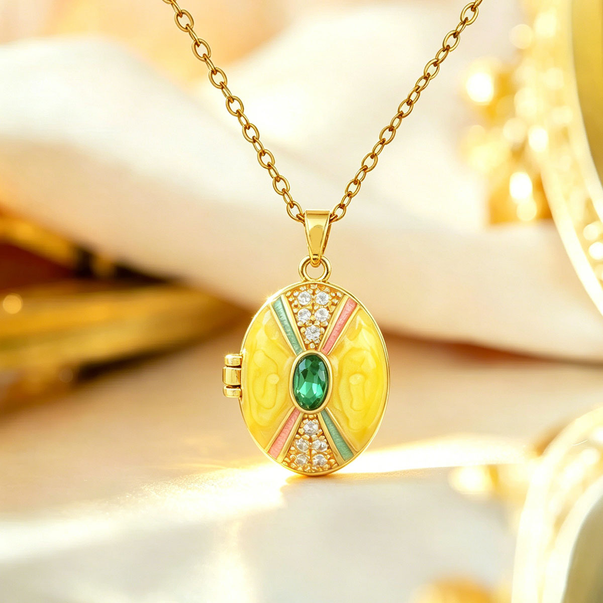 Xl4591 yellow photo clip pendant gold
