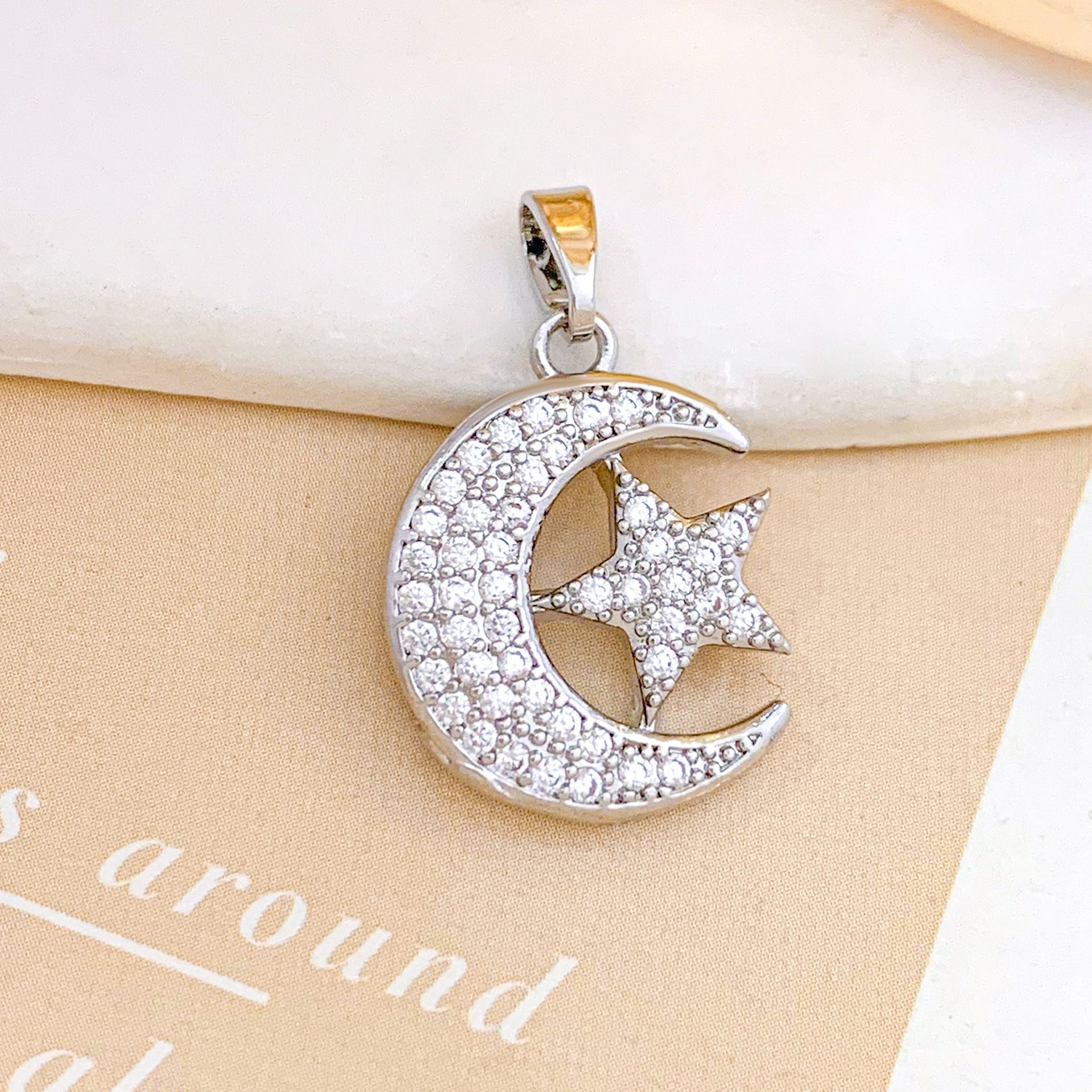 Xl3493 moon star pendant silver