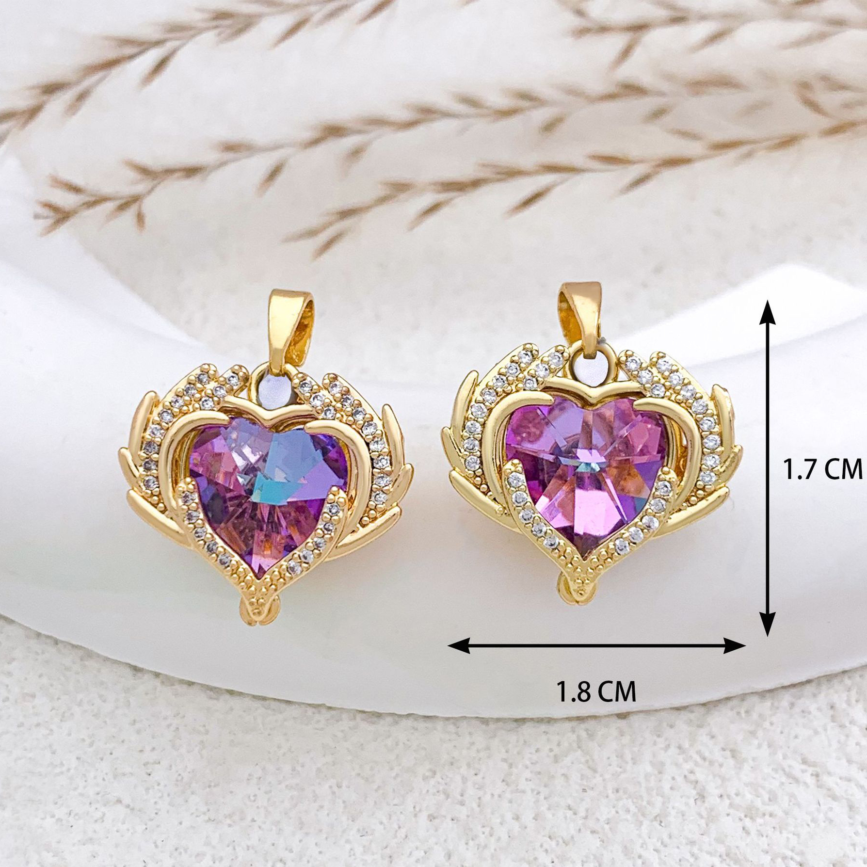 Xl2547 love angel wings gold