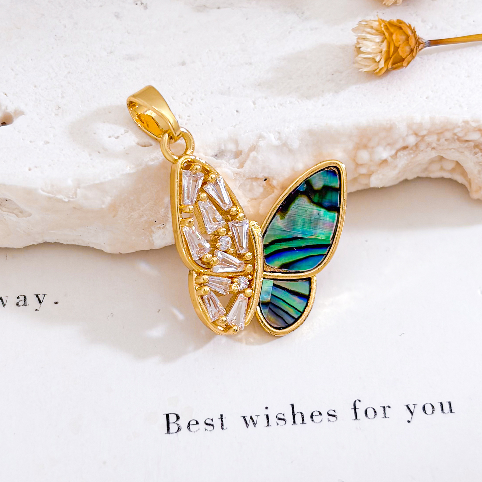 Xl1645 double butterfly pendant - gold