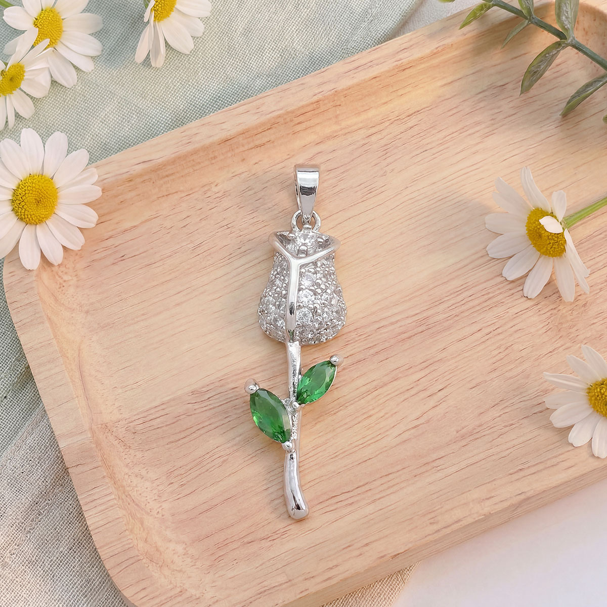 Xl6270 rose pendant silver