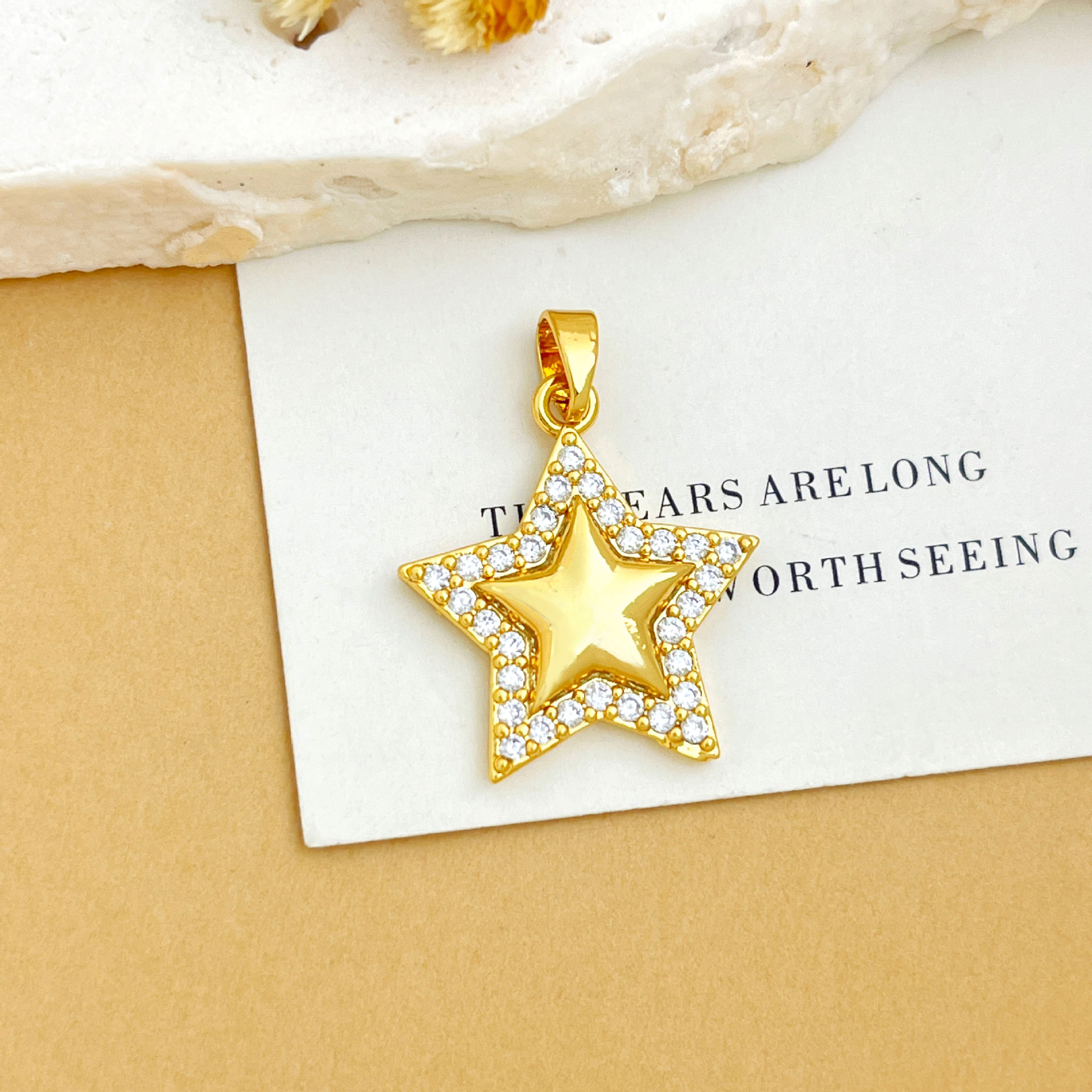 Xl1507 glossy five-pointed star pendant gold