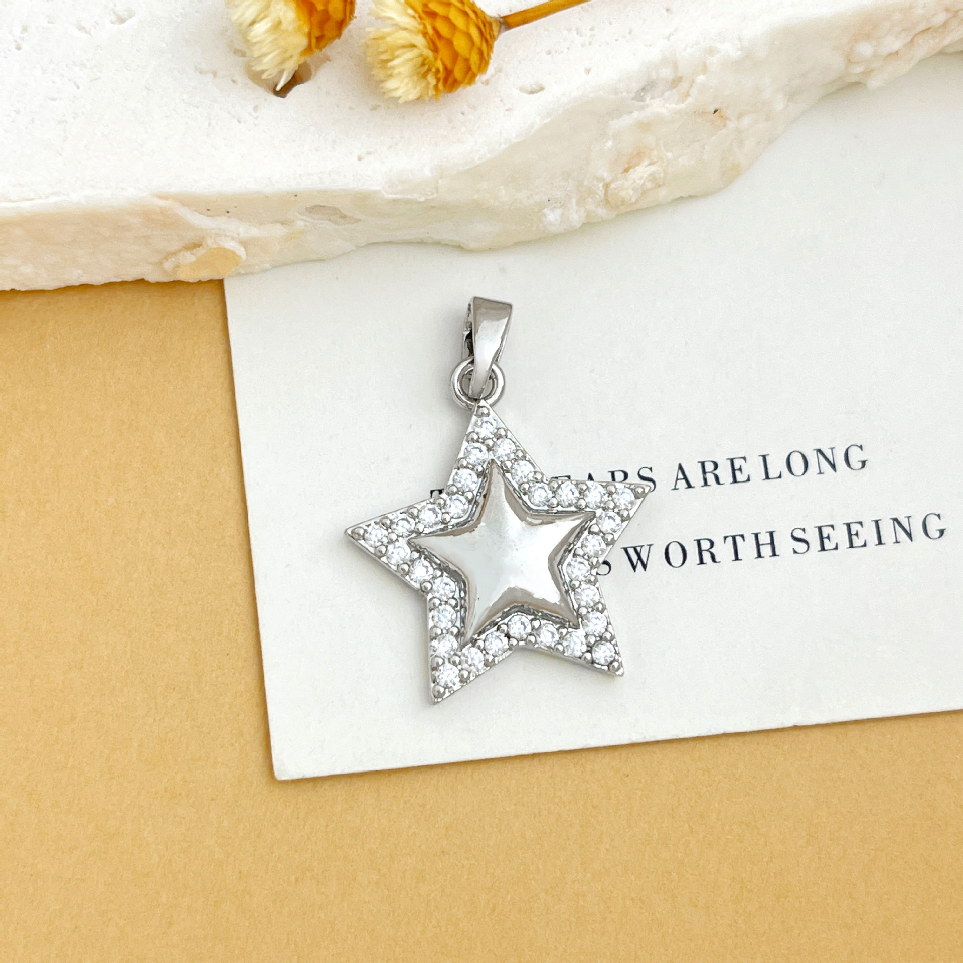 Xl1507 glossy five-pointed star pendant silver