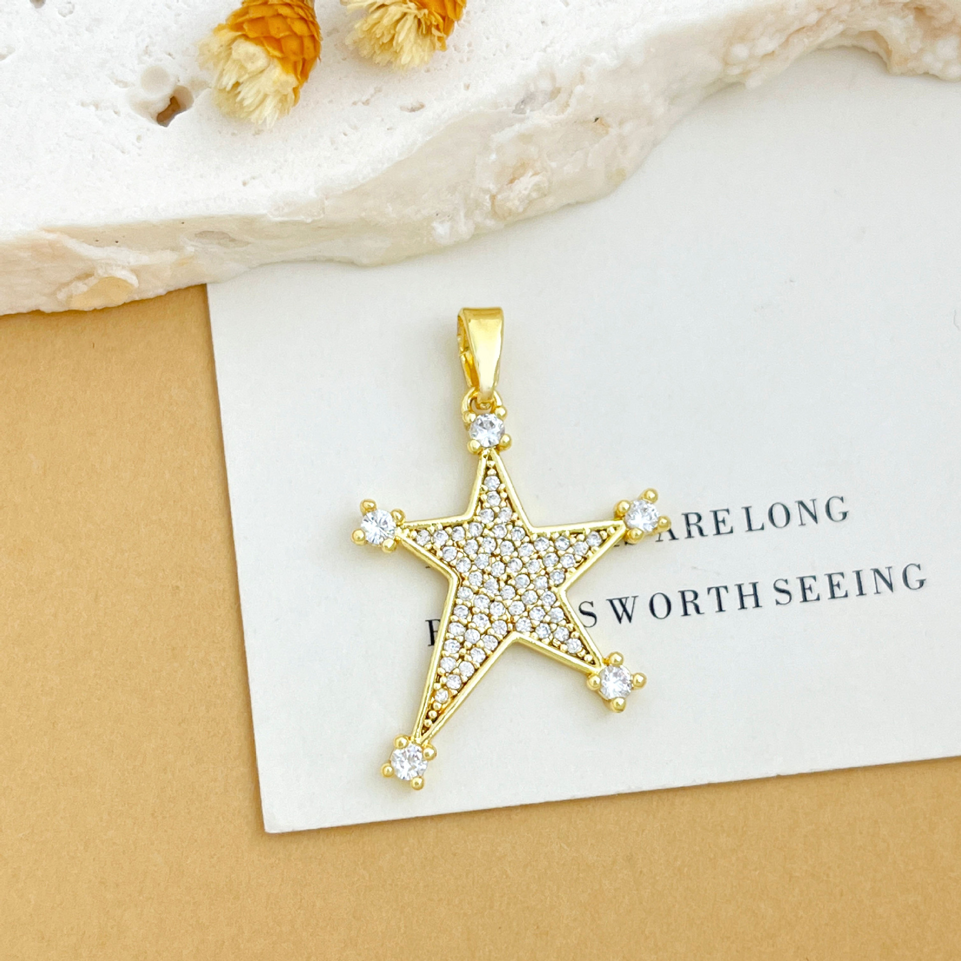 Xl5788 large five-pointed star pendant gold