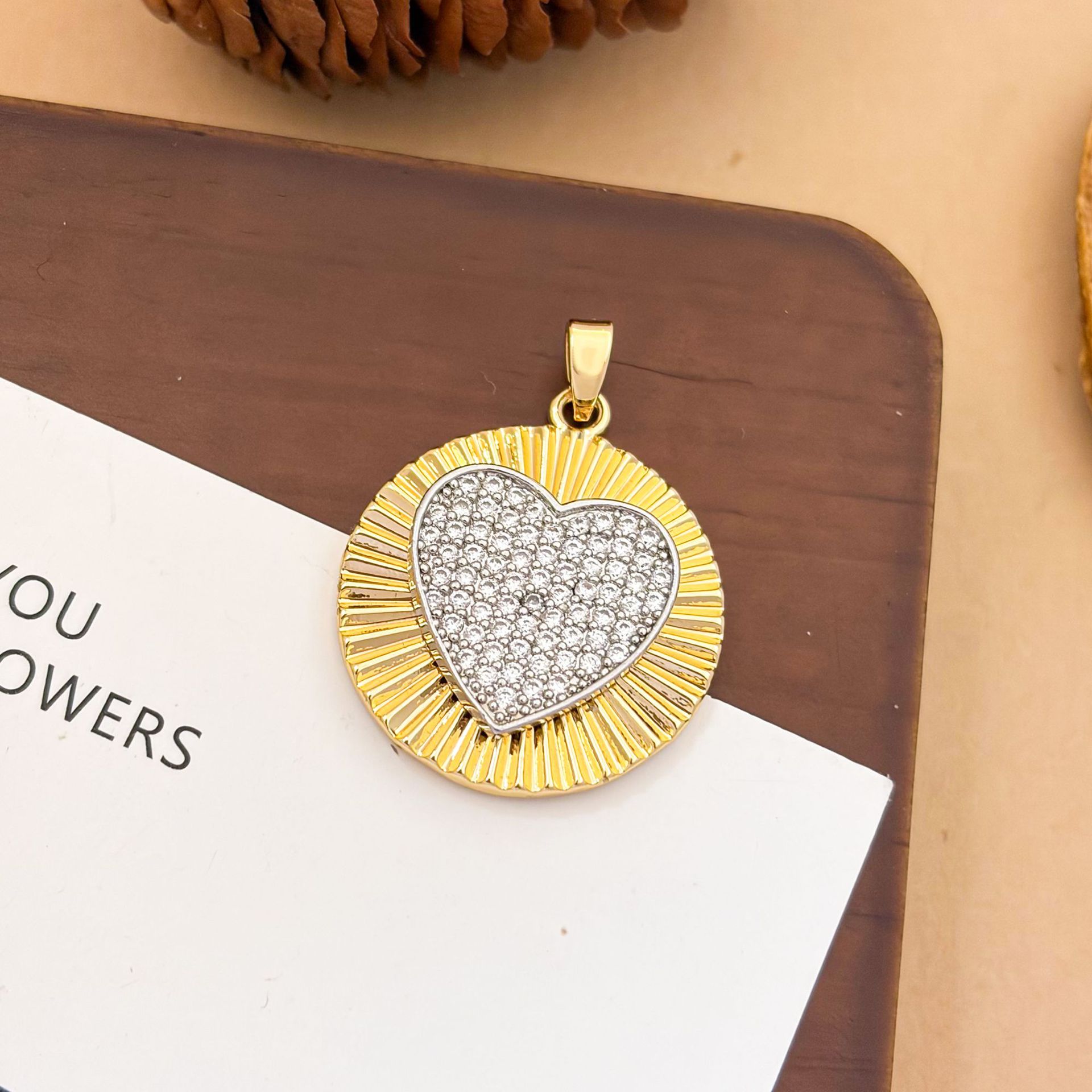 Xl3667 round love two-color pendant