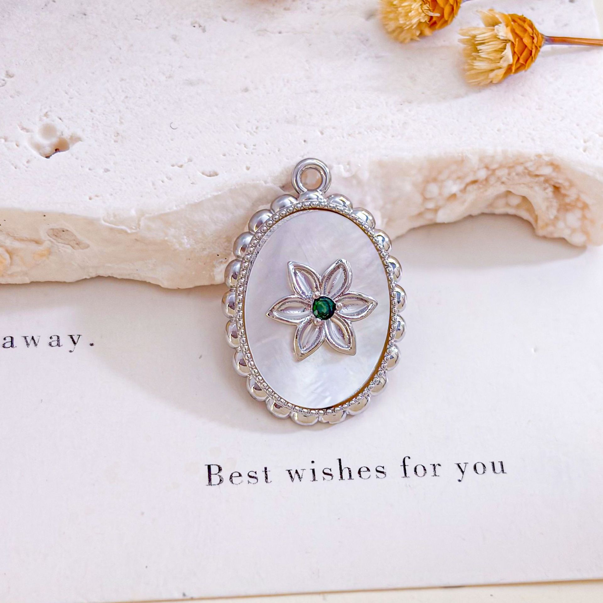 Xl797 six-petal flower pendant silver