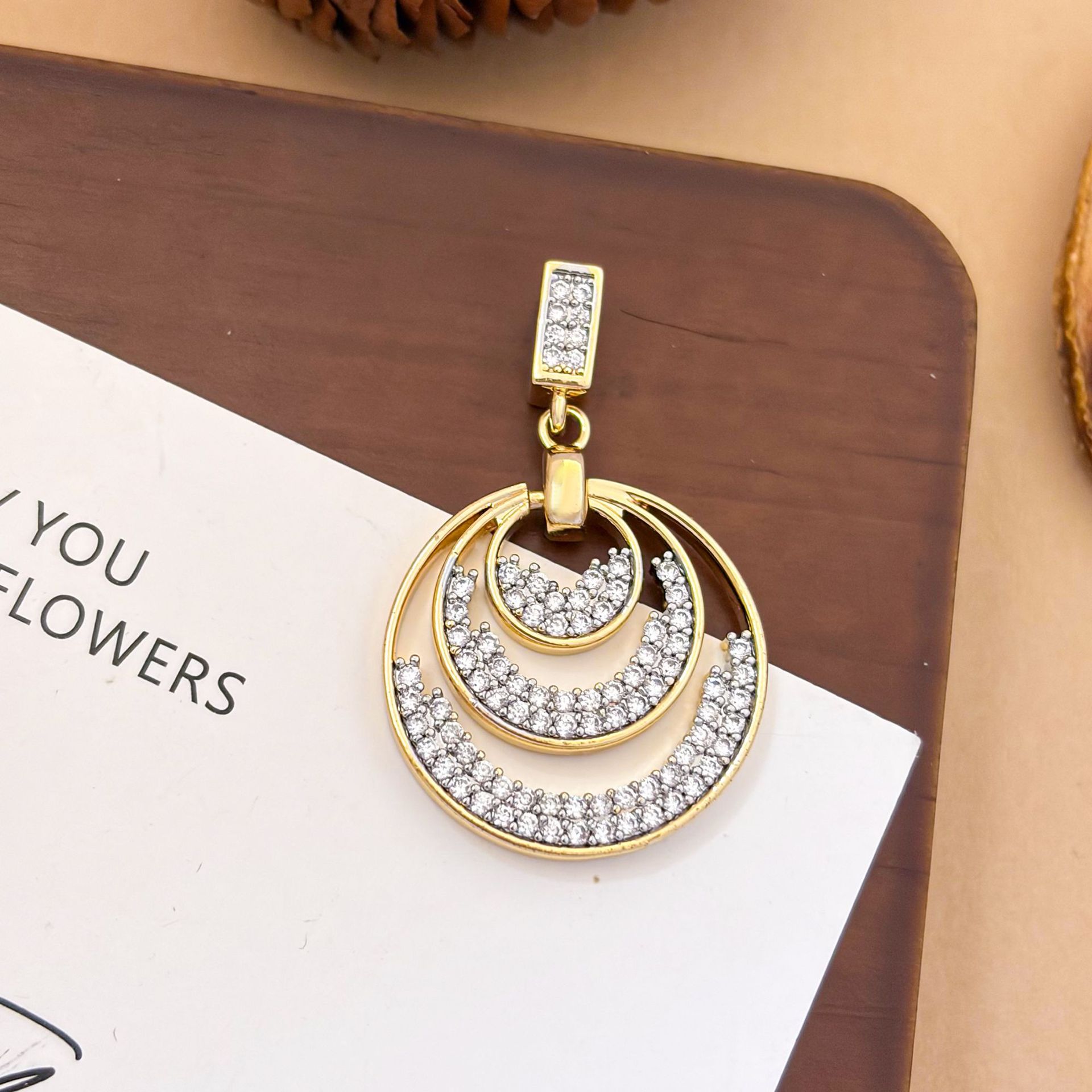 Xl3296 two-color three-ring pendant