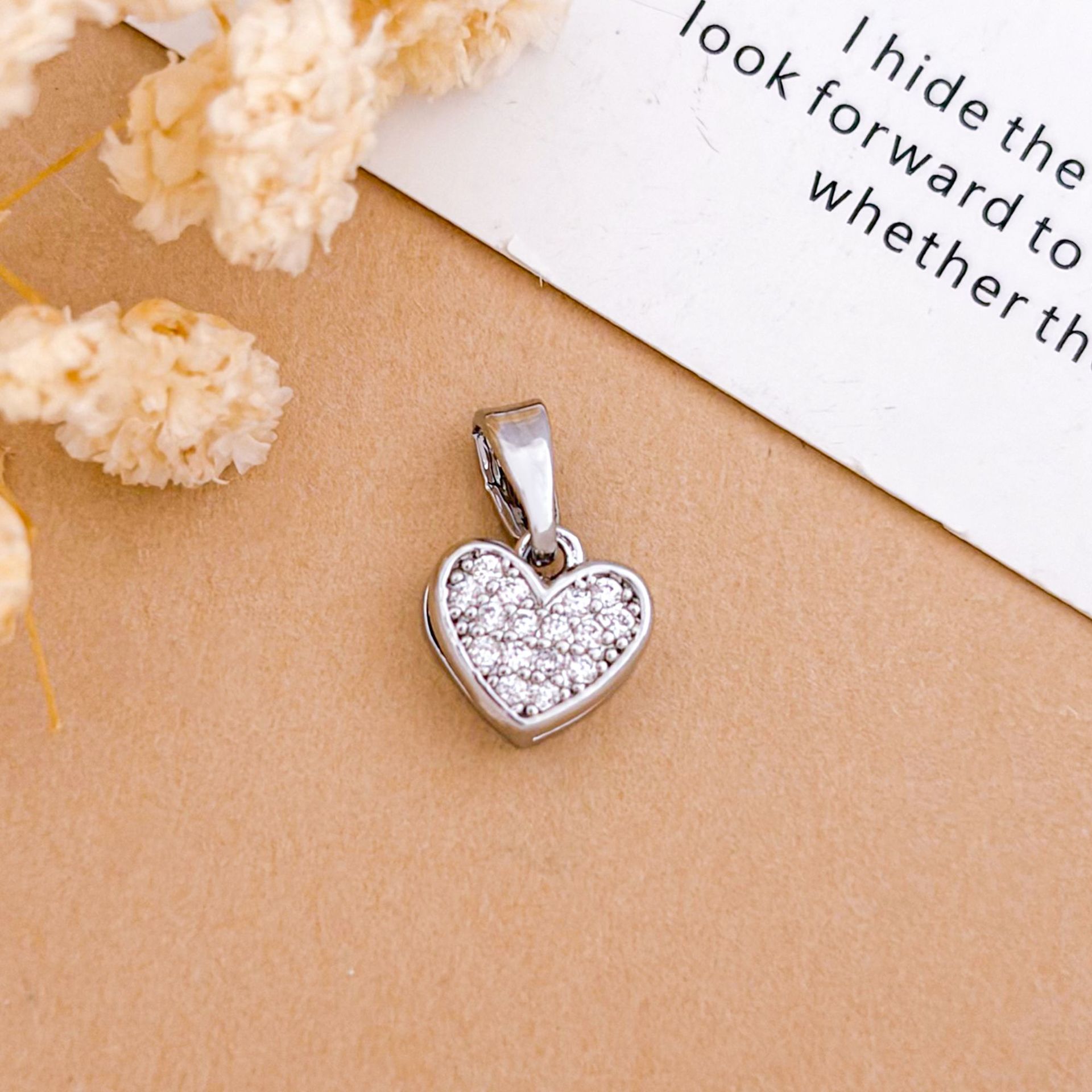 Xl5773 full zirconium love pendant silver
