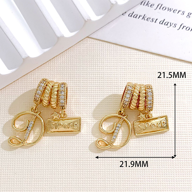 Xl4442 star brand letter d combination pendant gold