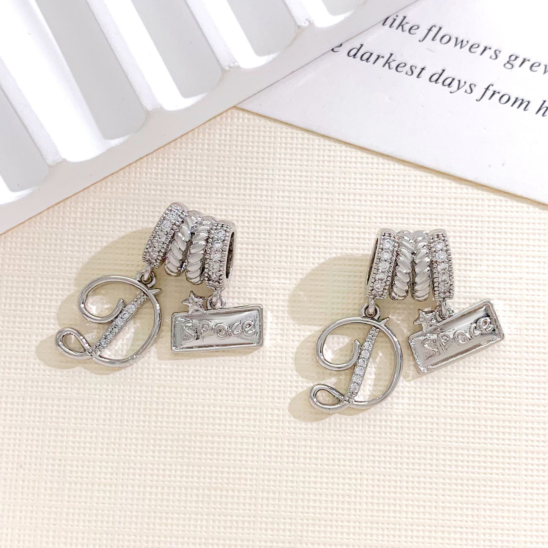 Xl4442 star brand letter d combination pendant silver