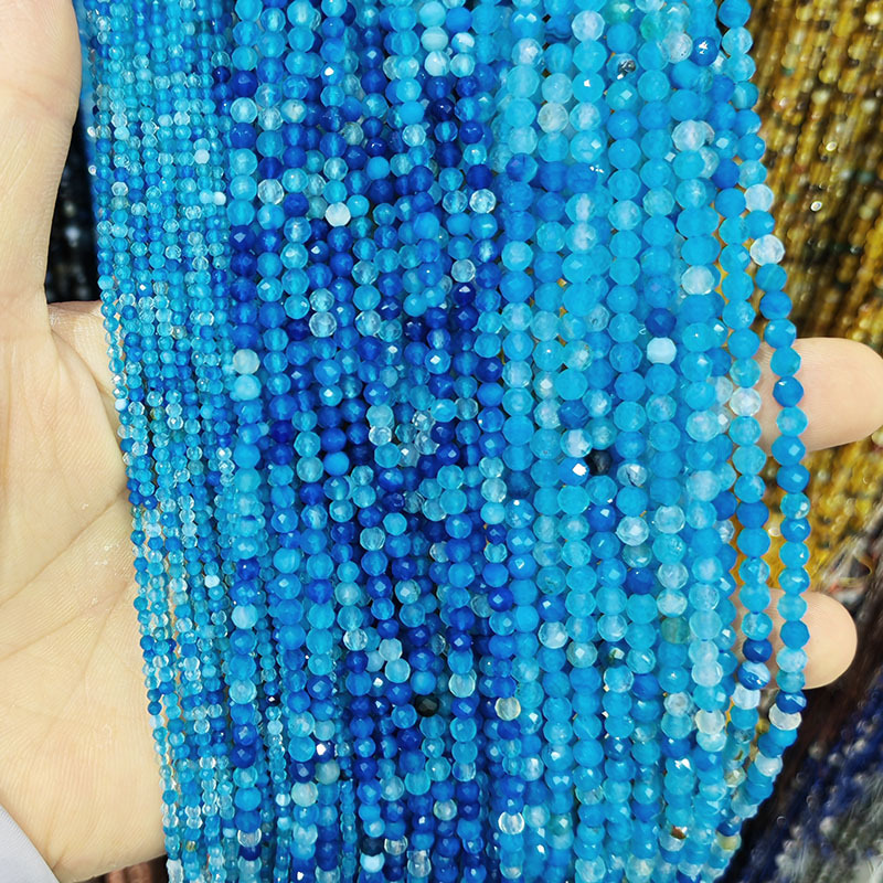 Lake blue mixed color agate