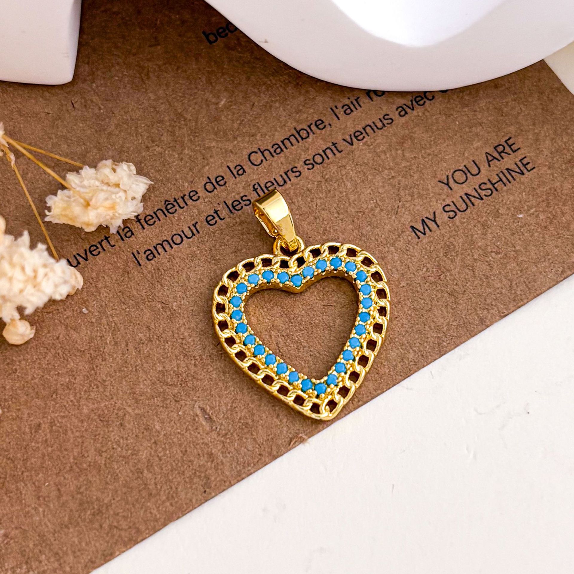 Xl5658 chain love pendant gold