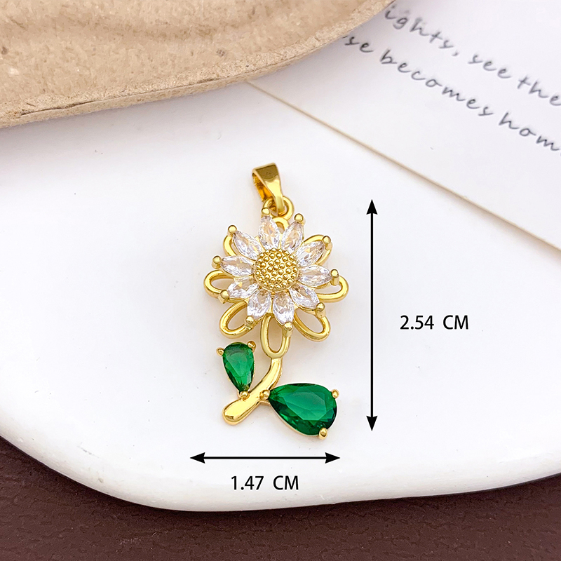 Xl5361 rotating flower pendant gold