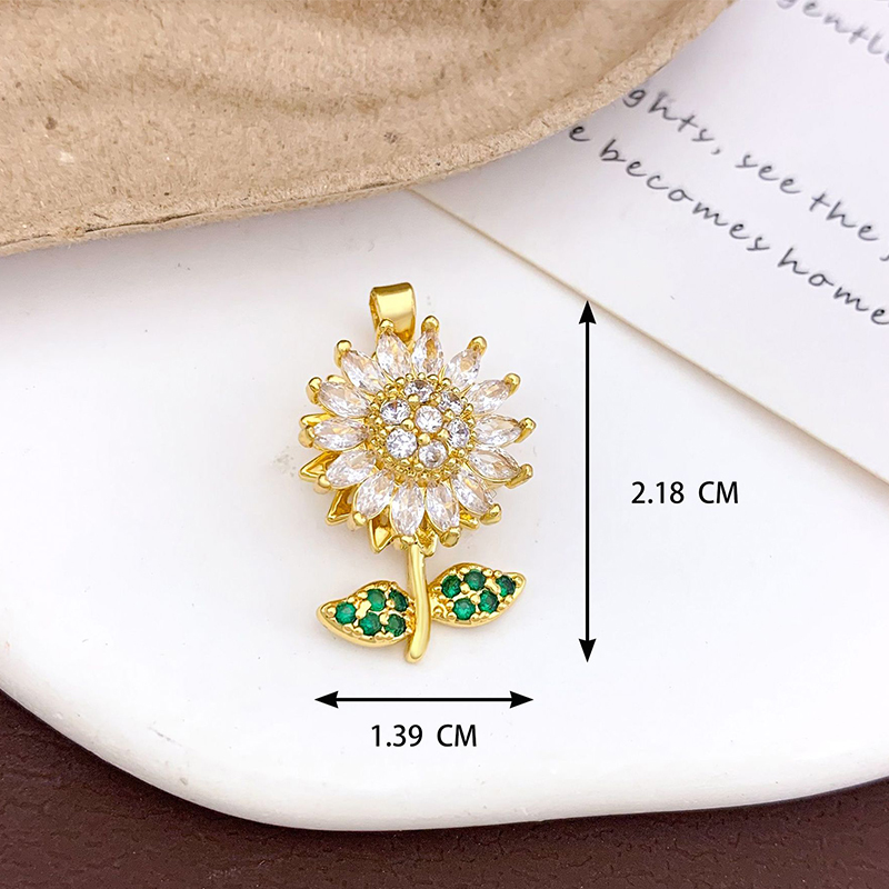 Xl5362 rotating sunflower pendant gold