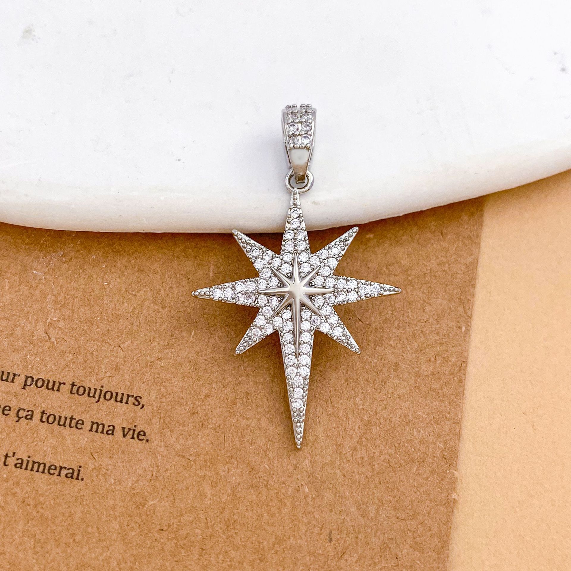 Xl3397 eight-pointed star pendant silver