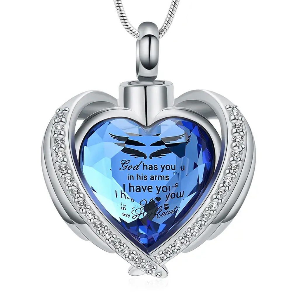Blue heart shaped stone pendant