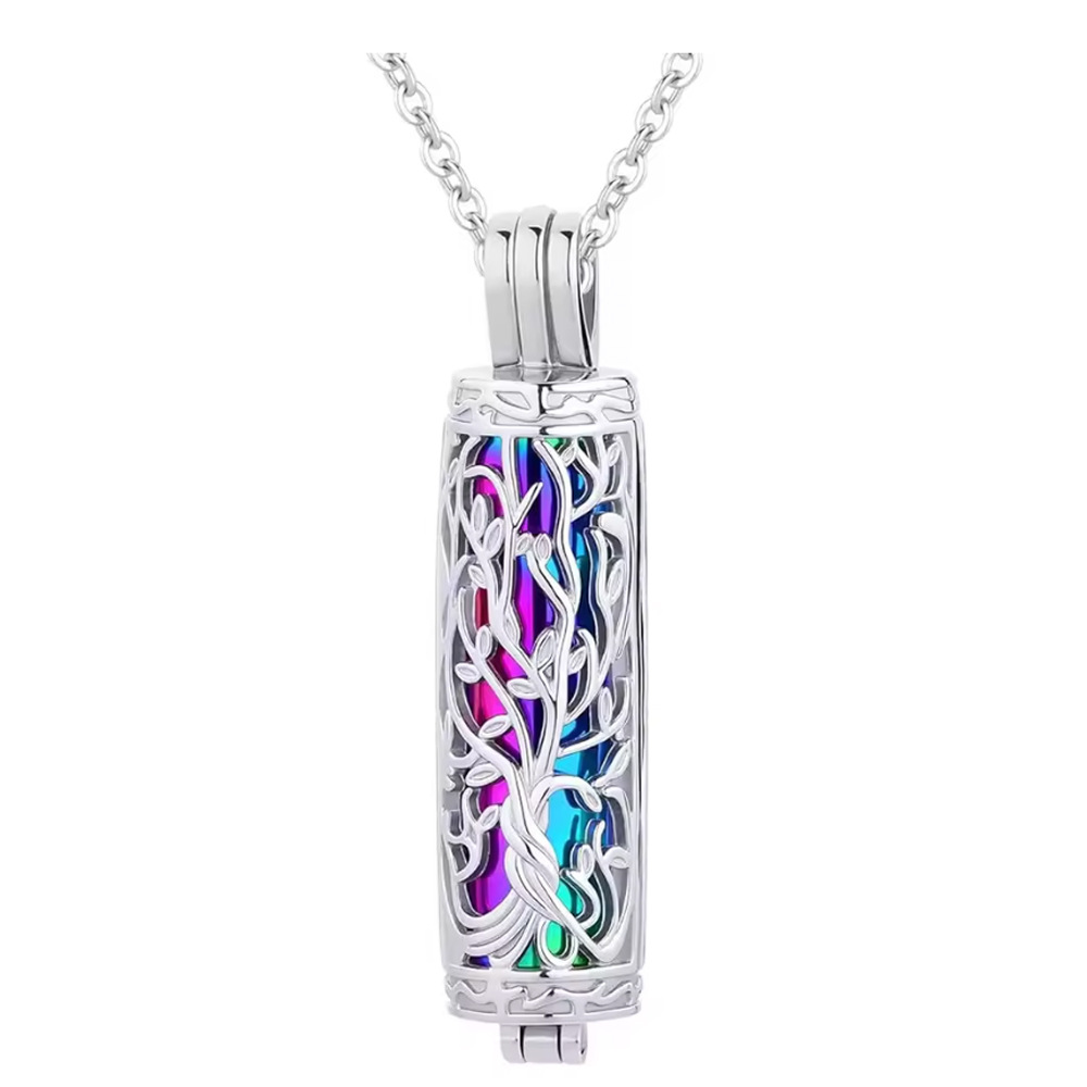 Colorful cylindrical hollow pendant