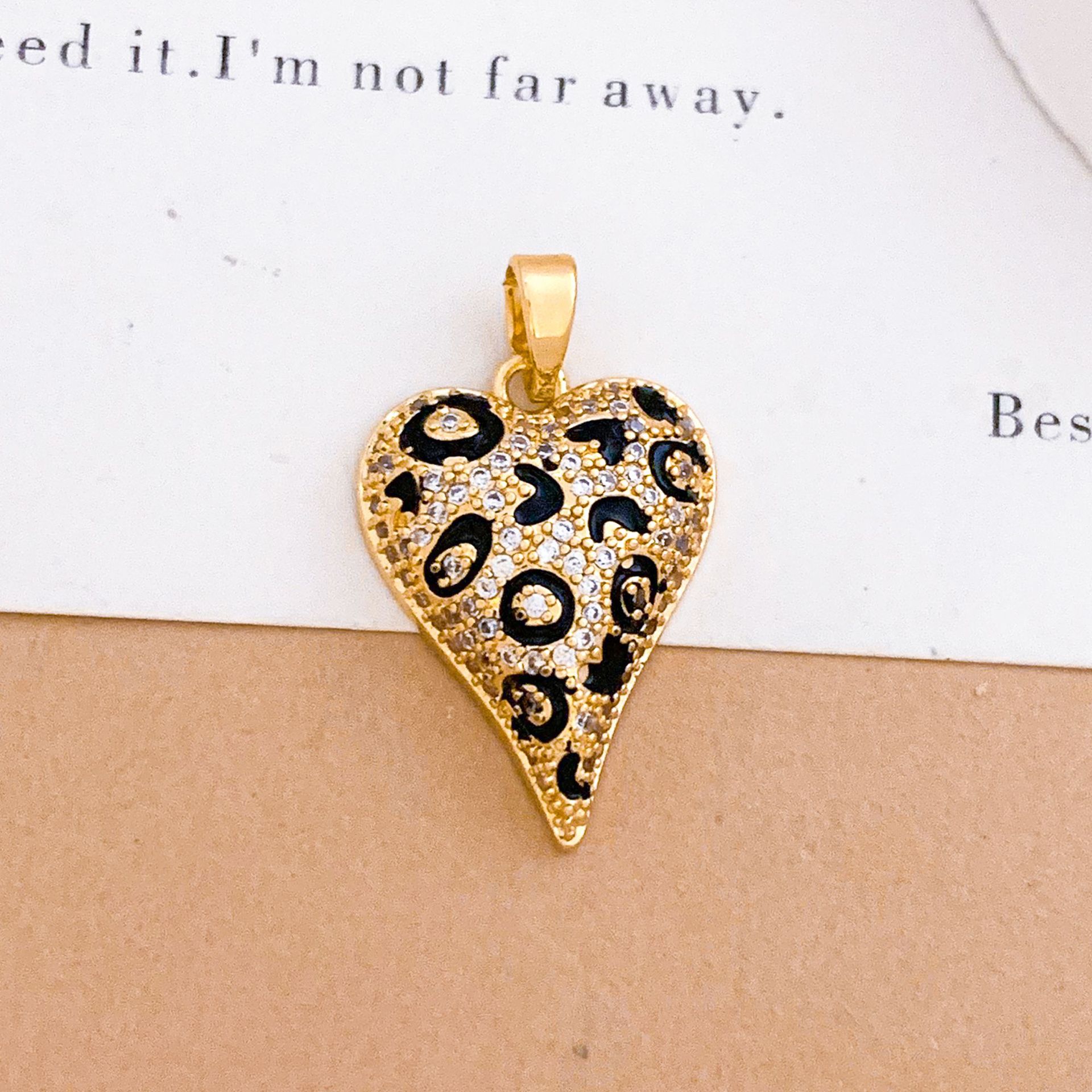 Xl5276 leopard print slim love pendant gold