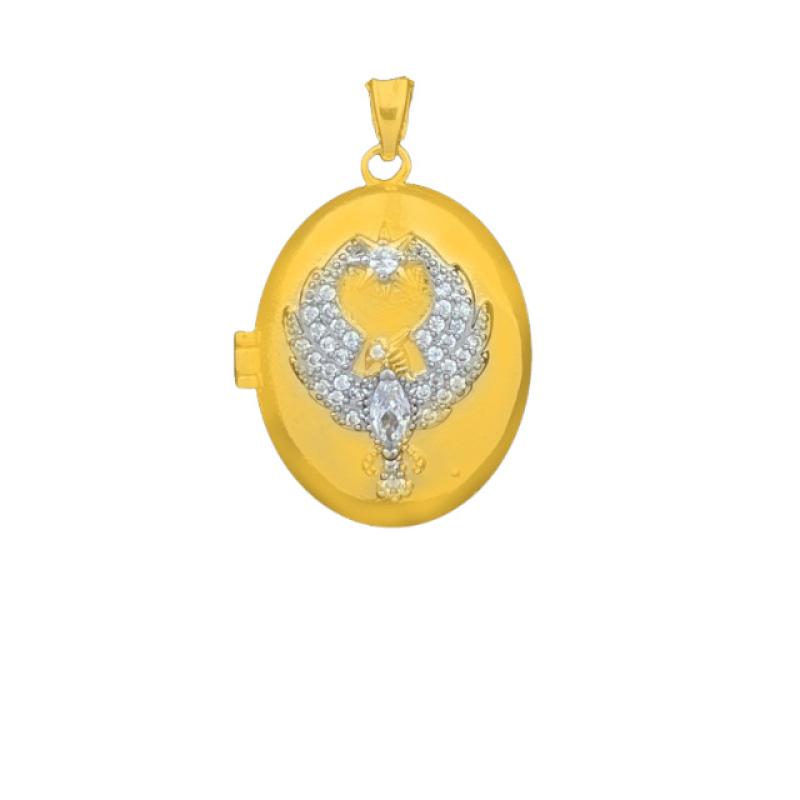 Xl3706 eagle opening and closing pendant gold