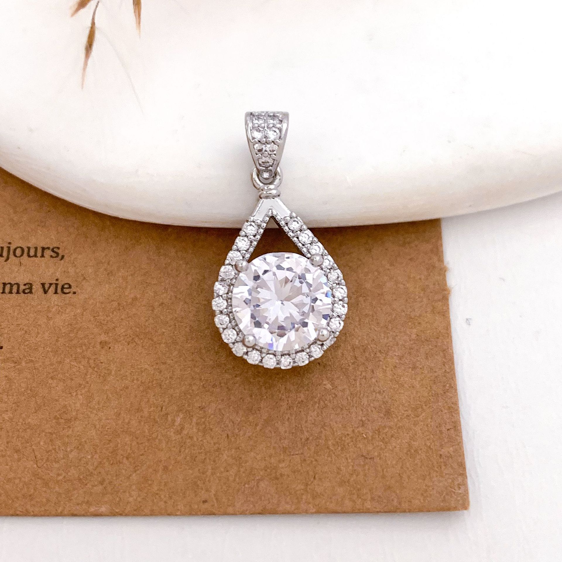 Xl694 ruyi water drop pendant silver
