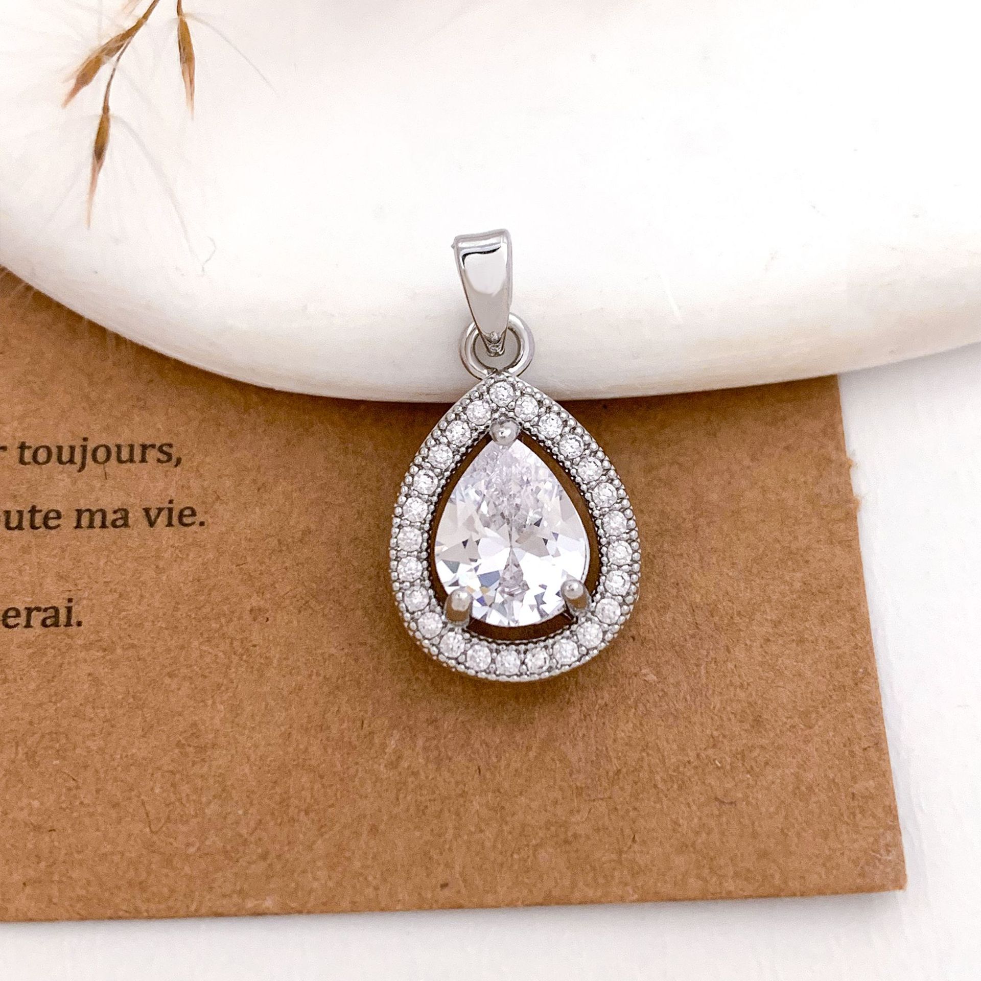 Xl2564 hollow water drop pendant silver