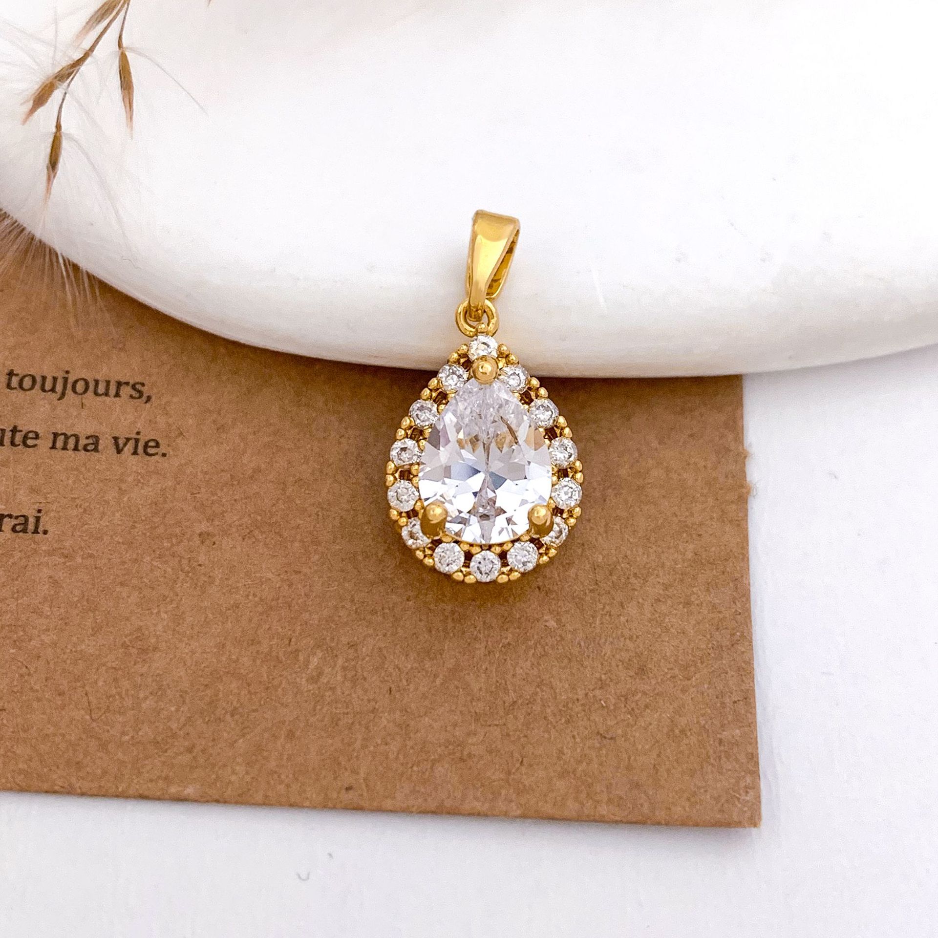 Xl2955 small water drop pendant gold
