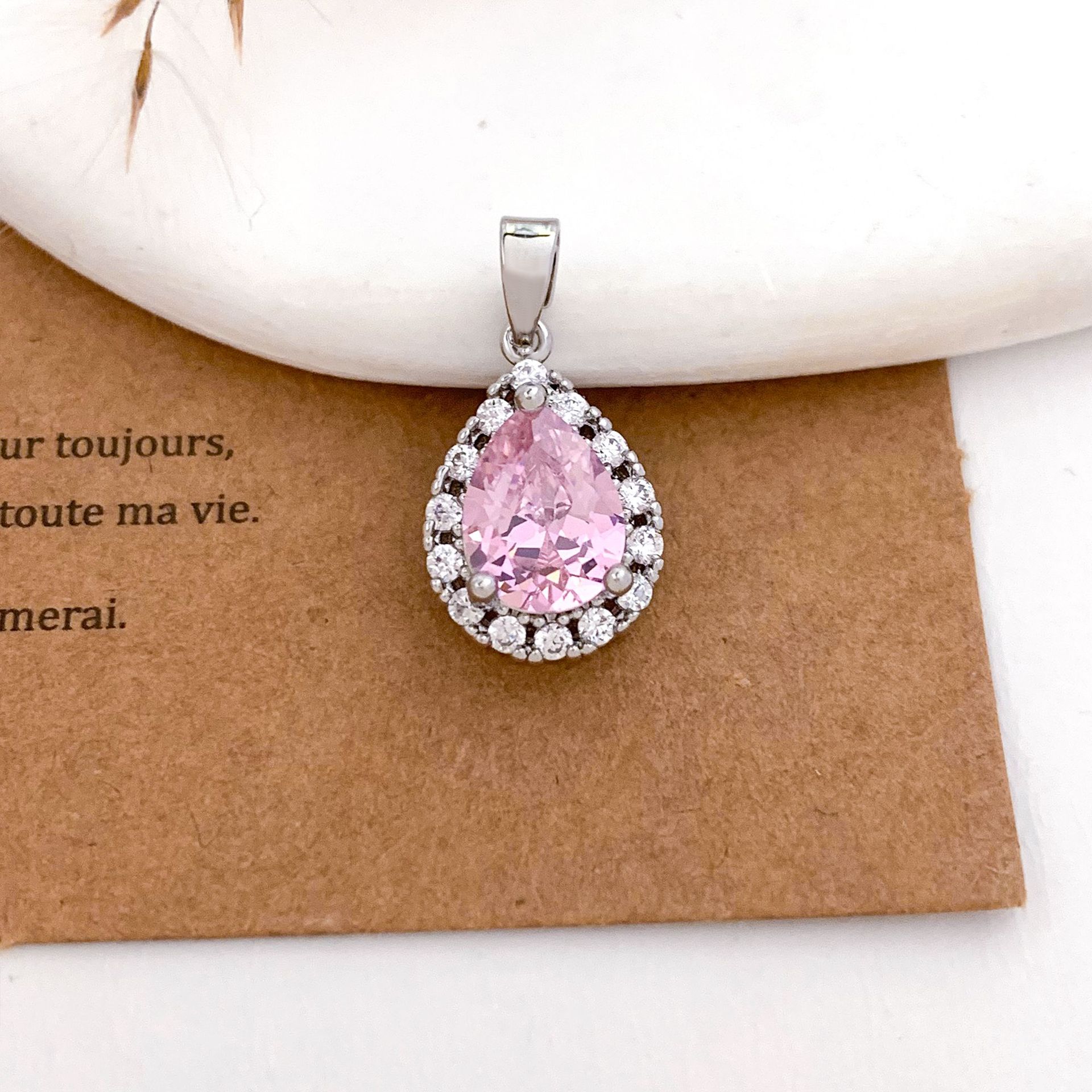 Xl2955 small water drop pendant silver powder