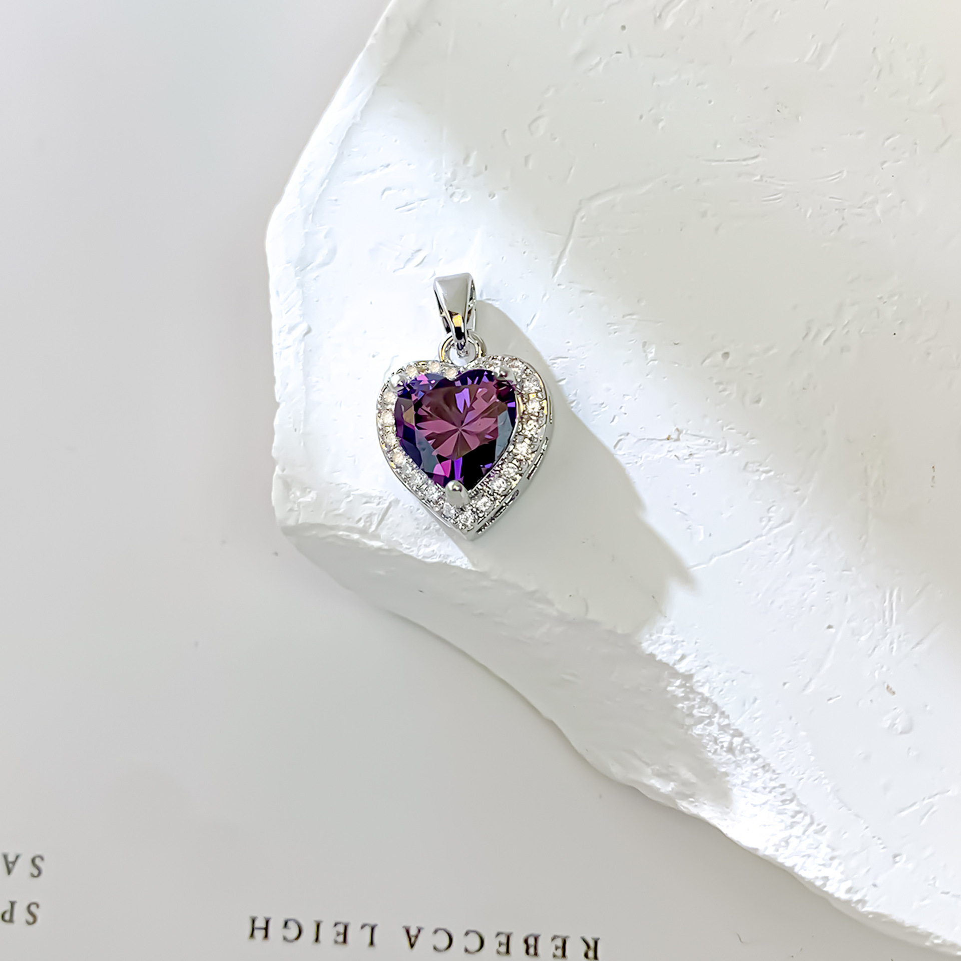 Xl727 purple love pendant silver