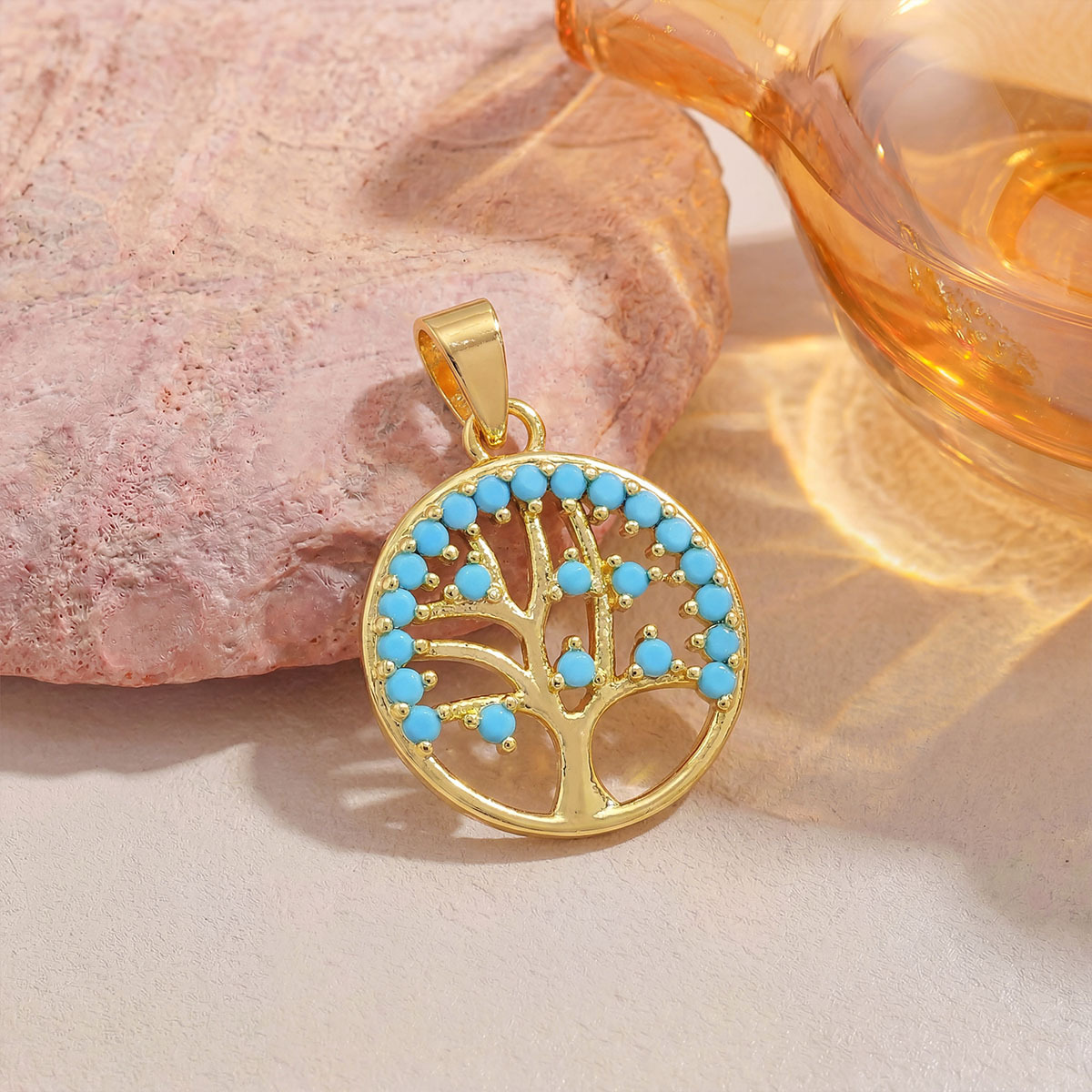 Xl1987 big tree pendant gold