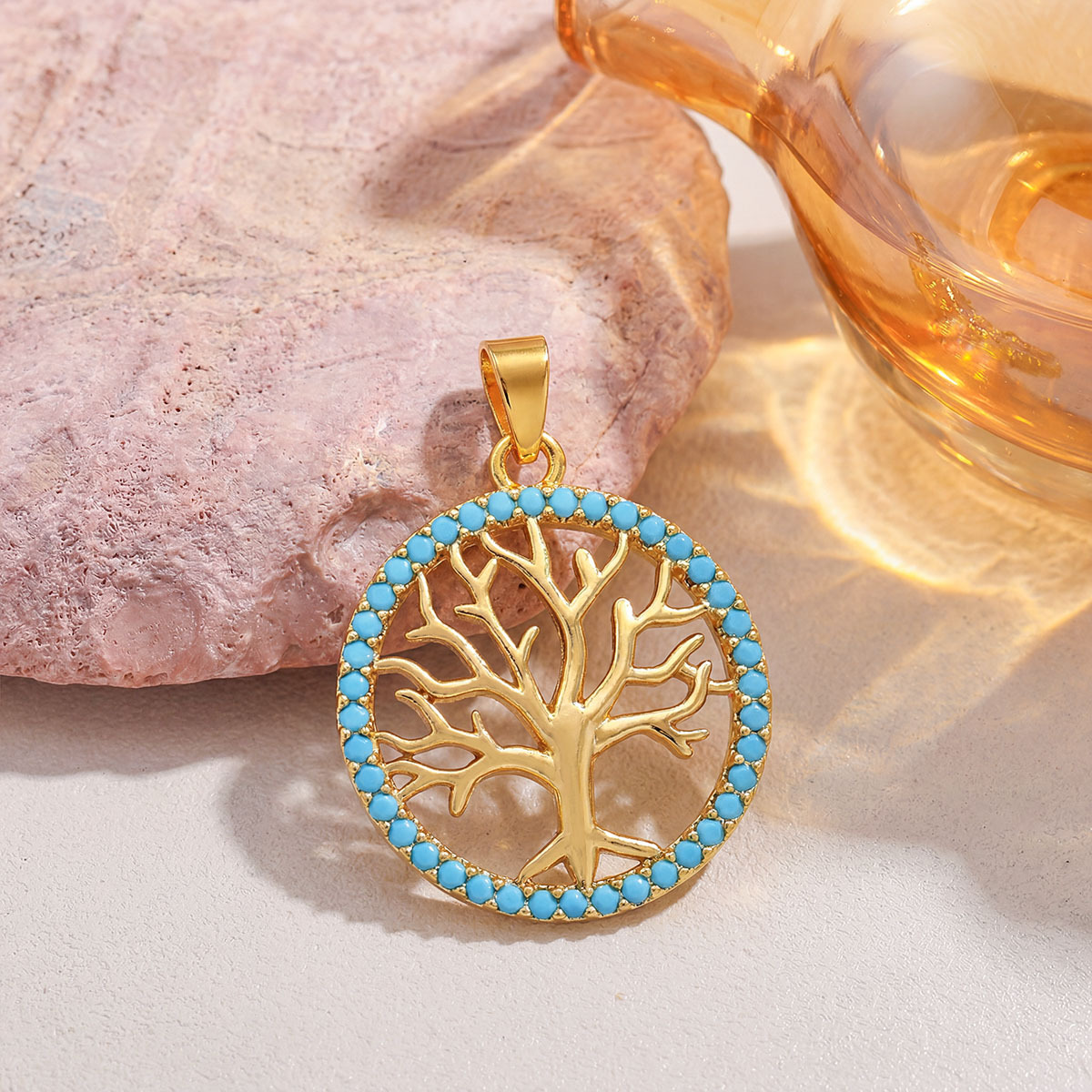 Xl3410 ring big tree pendant gold