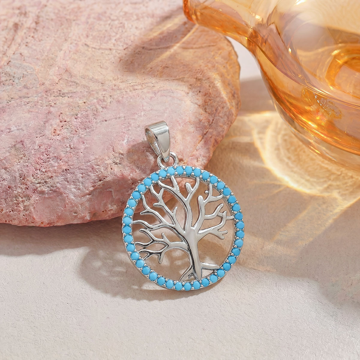 Xl3410 ring big tree pendant silver