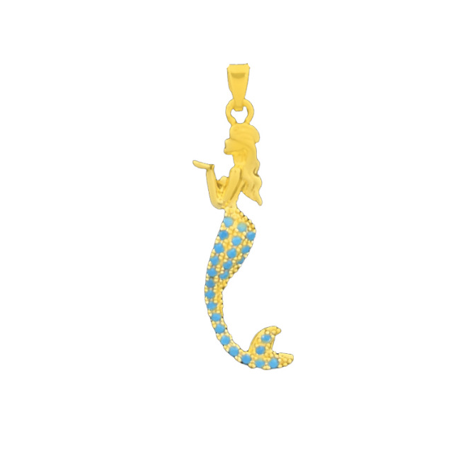 Xl4448 mermaid pendant gold