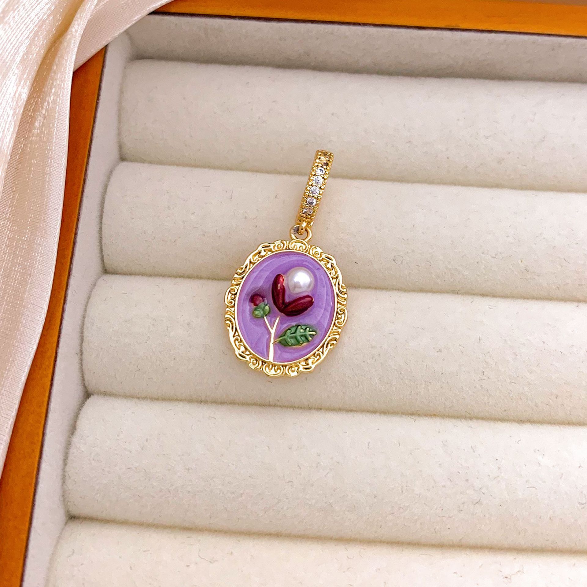 Xl3072 tulip pendant gold purple