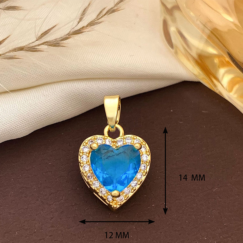 Xl727 ocean blue love pendant gold