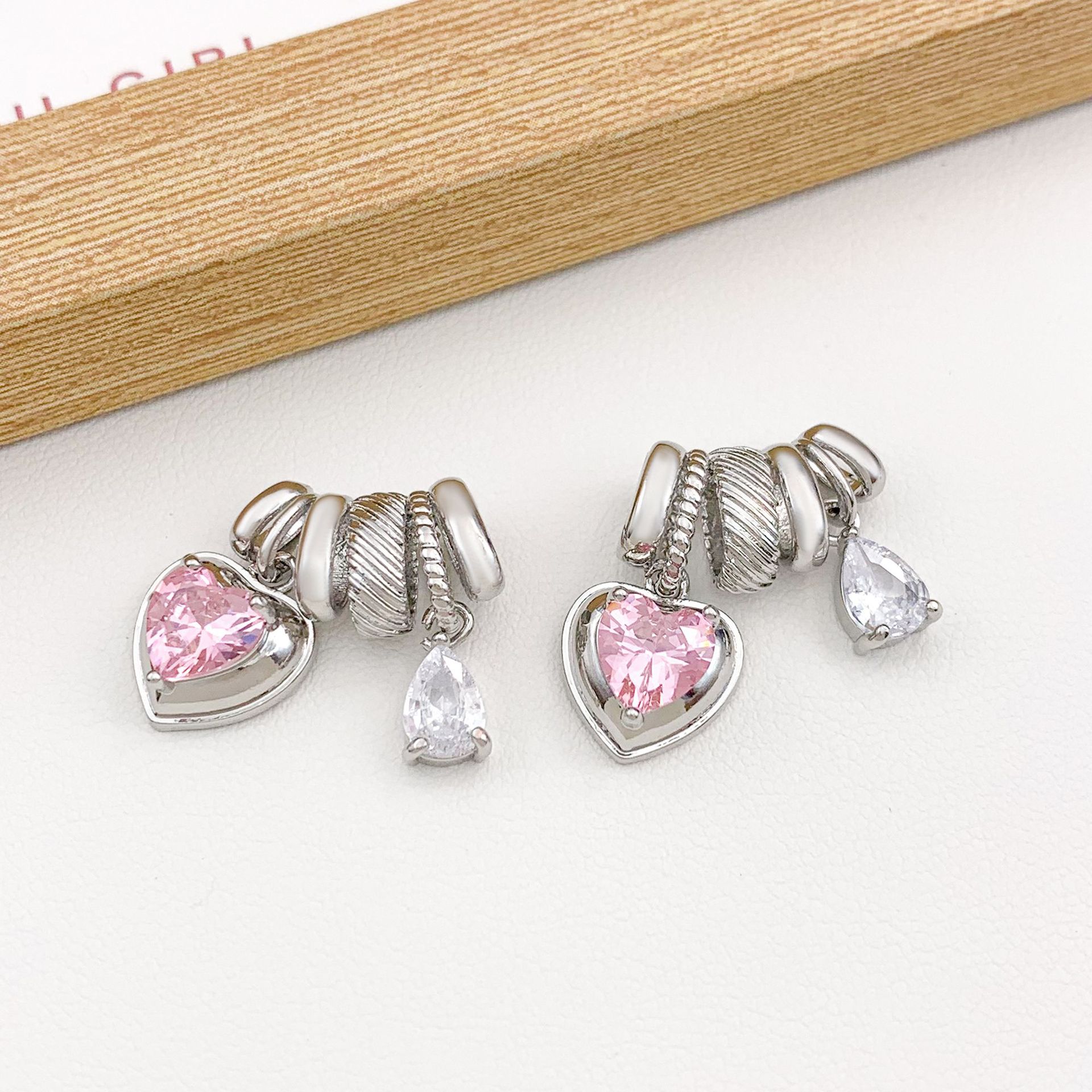 Xl4319 love water drop combination pendant silver
