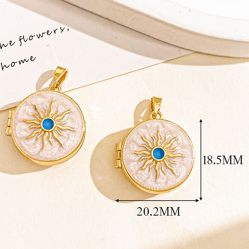 Xl4665 sun photo clip pendant gold white can be opened