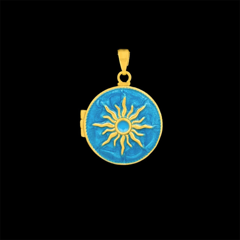 Xl4665 sun photo clip pendant - gold