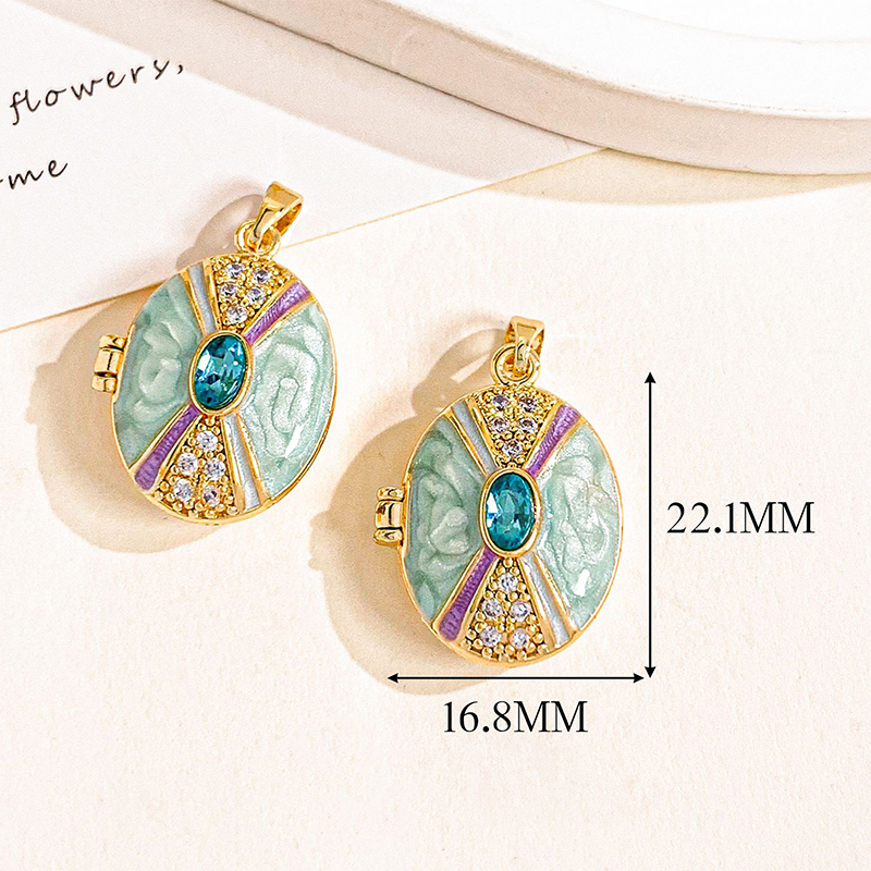 Xl4591 ribbon gold light blue photo clip pendant can be opened